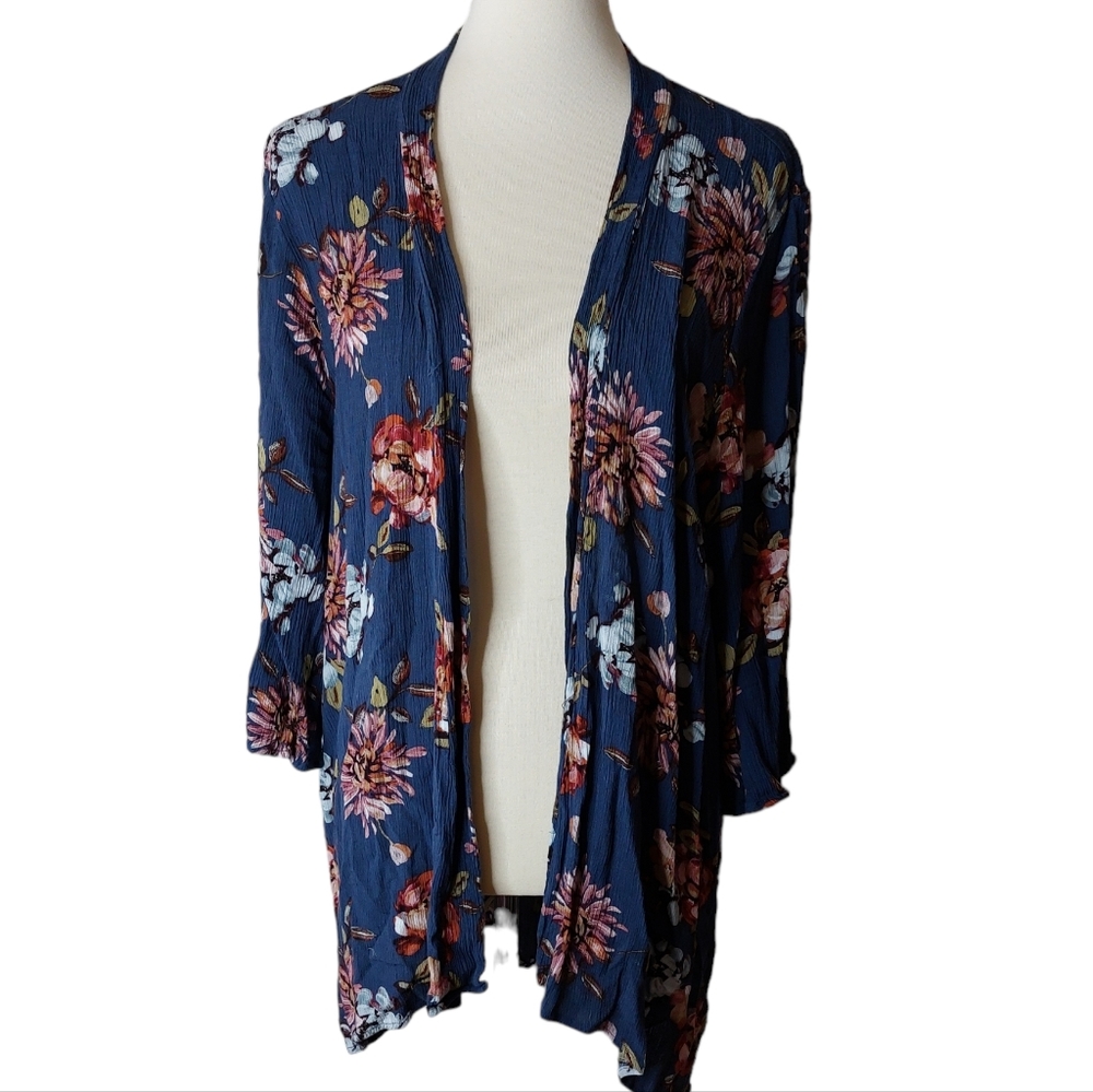 PINK CLOVER XXL BLUE FLORAL CARDIGAN